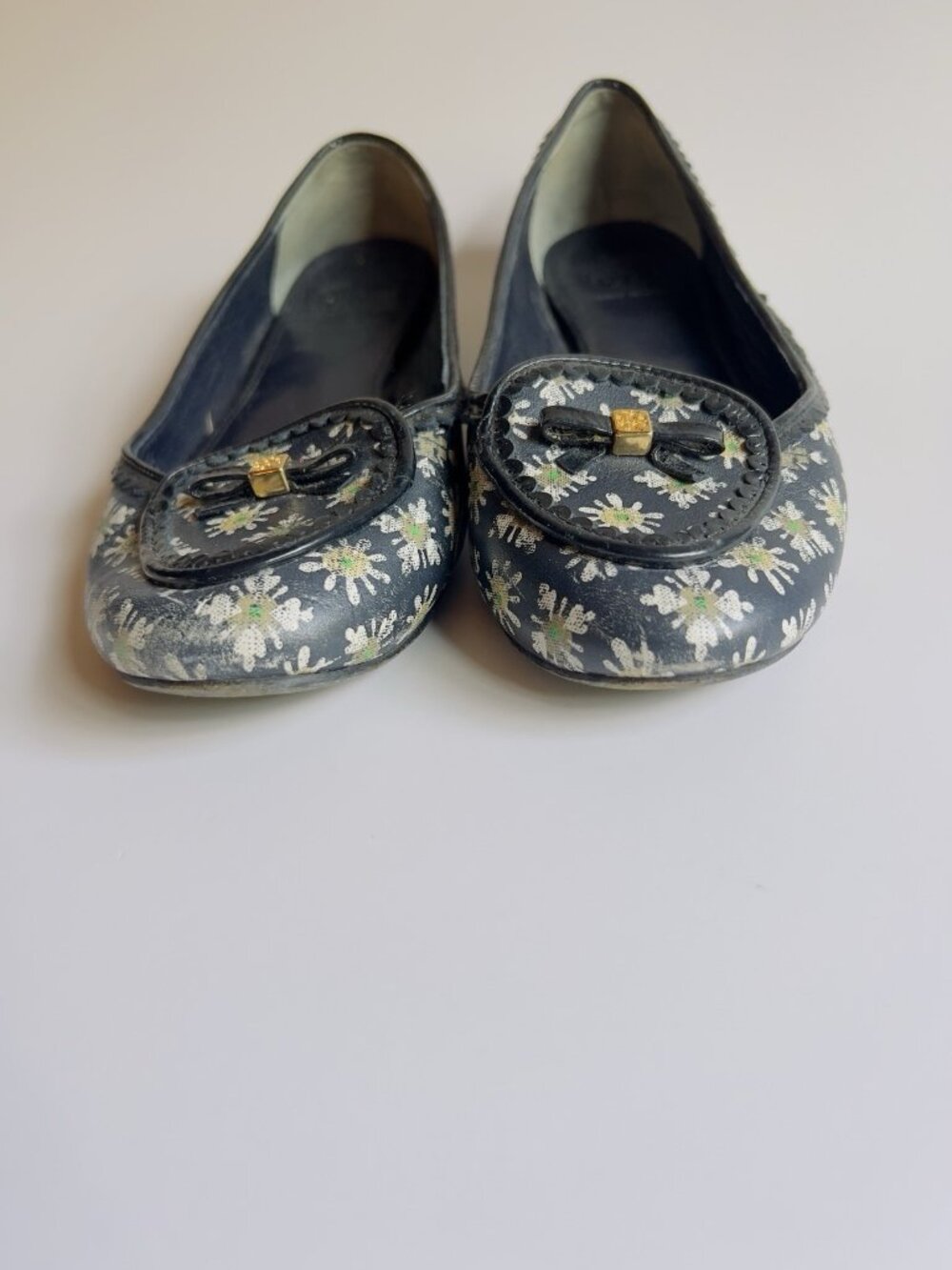 Tory Burch Reva Floral Print Ballet Flats Daisy Leather Size 8 M Rare - Picture 4 of 11